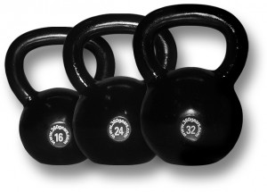 De klassiska vikterna, 16, 24 och 32 kg