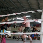 Tommy Blom working the pads with Eyat at Sinbi Muay Thai